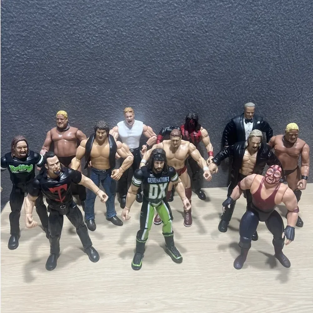 Lot of 12 WWE Wrestling Action Figures Early 1999/2006 Rocky Balboa Rikishi